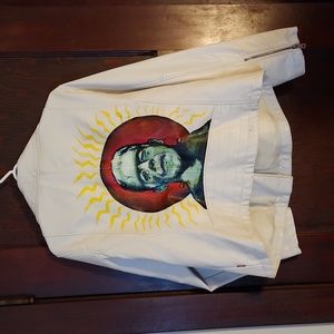 Custom Frankenstein's Monster White Faux Leather Jacket